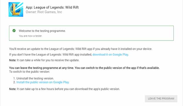 Instructions to become Tester Wild Rift 4 Tester Wild Rift