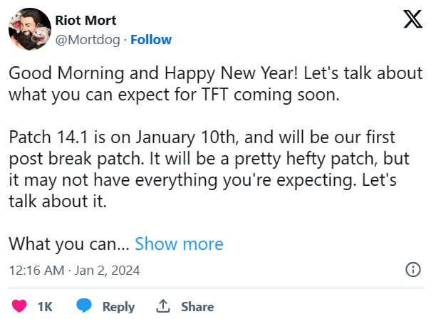 Riot Mortdog outlines major changes coming in Patch 14.1 3 Riot Mortdog outlines major changes coming in Patch 14.1 1